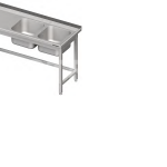 Nerezový stôl, 2 x drez