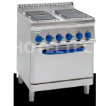 Elektrický šporák - 4 hranaté platne s rúrou GN 2/1 PFS70E7